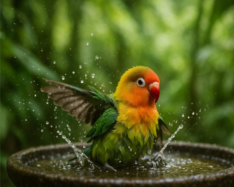 fisher dans son bain