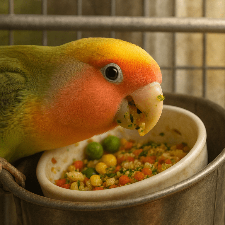 inséparable qui mange