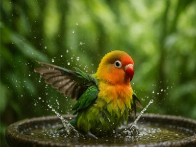 fisher dans son bain