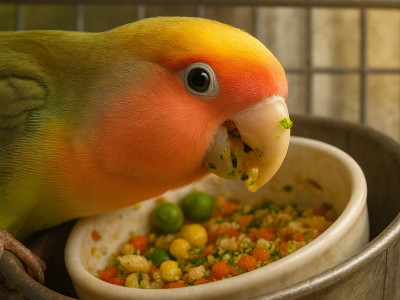 inséparable qui mange