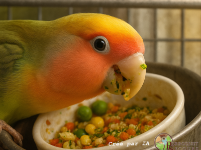 inséparable qui mange